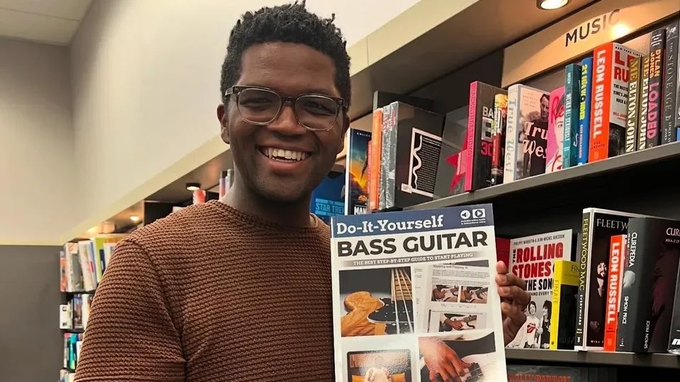 Travis Dykes Builds His DIY Bass Guitar With Temu For World Music&nbsp;Day